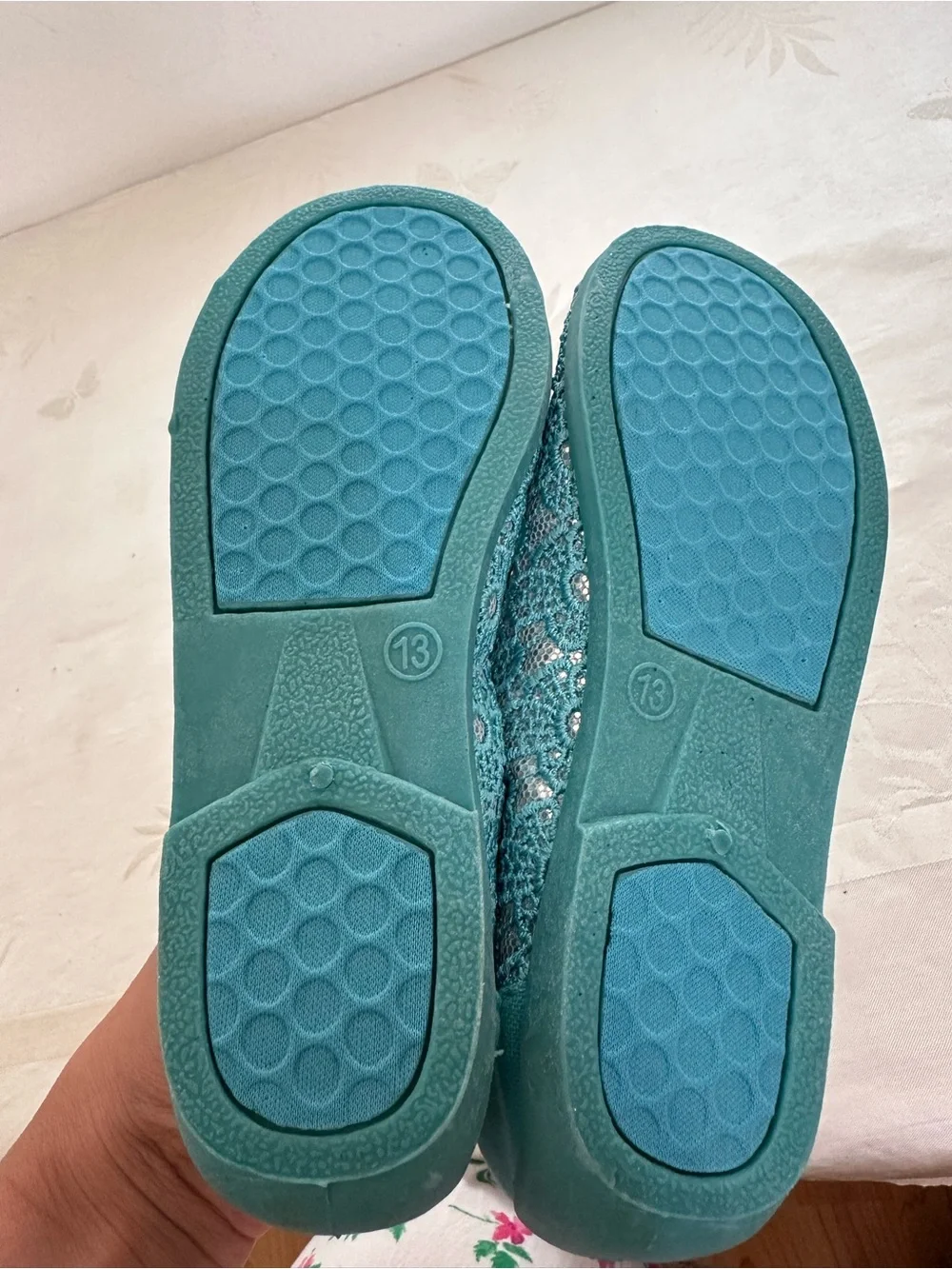 Teal Ballet Flats - Comfortable Slip-On Style size 13